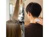 【清潔感UP】襟足デザイン+メンズカット+ゼロテク艶カラー+トリートメント