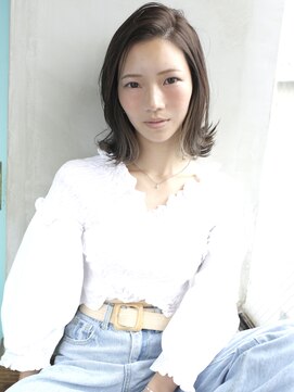 バース(BIRTH) 天神【BIRTH】外ハネかき上げボブ×ブルーグレージュ