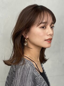 ノイ(noi) 顔周りレイヤーカットグレージュカラーくびれボブベージュカラー