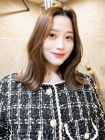 ホワイトグレージュミニウルフデジタルパーマチェリーブラウン