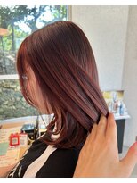 プレデフリュー 北白川本店(PUREE de FLEURS)&nbsp;ブリーチ無しレッドブラウンボルドーカラー