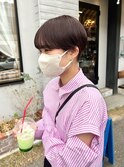 ピンクブラウンカラーハンサムショートショートボブマッシュボブ