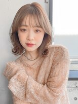 小顔 似合わせカット メルティーカラー ウェーブミディアム