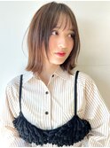20代 外ハネボブ 艶髪 顔周りカット 切りっぱなしボブ 透明感