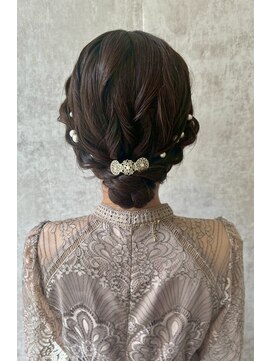 スタイル 横浜(STYLE) 結婚式お呼ばれ編み込みシニヨン/ヘアセット/シニヨン/アレンジ