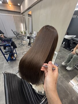 ファビ 渋谷(Fab) くびれヘア/暗めカラー/アプリコットオレンジ/縮毛矯正