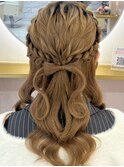立体リボンハーフアップ