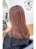 レイヤーカット×ピンクベージュ　【京都・山科】