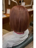 ヘアーサロン アトリエ(Hair salon ATORIE)&nbsp;ミディアムボブブリーチカラーテラコッタオレンジ