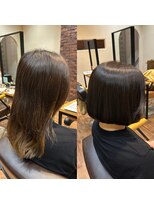 シキオリ(SHIKIORI) 自然なストレート×ツヤ感のある切りっぱなしボブ