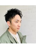 ニュアンスパーマワンカールパーマツーブロックメンズショート