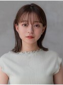 20代30代大人可愛いミディアムレイヤー外ハネボブ/前髪