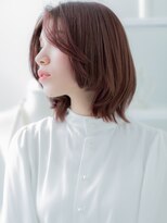 モッズヘア 越谷(mod's hair)&nbsp;センターパートピンクレッド小顔こなれヘアa越谷20代30代40代