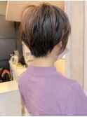 小顔補正立体カットcaaryショートヘア 小顔ボブ くせ毛カット