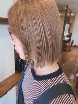 ジェニック 清水(-GENIC) ミルクティーベージュ×切りっぱなしボブ！