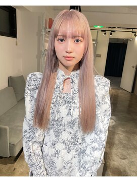 ニュート(Neut ) 顔周りレイヤーロング/ハイトーンミルクティーカラー/名古屋