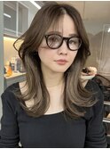韓国ヘアイメチェンハッシュカット似合わせカットレッドブラウン