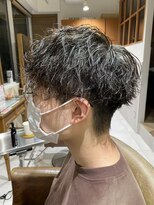 リボーン ビューティー リゾート 松戸店(re-born Beauty Resort)&nbsp;ウルフカルマパーマベリーショートアッシュブラック