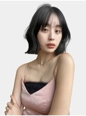 外ハネ 外ハネボブ 韓国ボブ 好感度 小顔ボブ 小顔ライン 黒髪