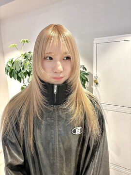 シェーン 仙台駅広瀬通店(schon) 顔周りレイヤー×ベージュ