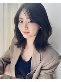 小顔　ネビージュ グレージュ　レイヤーカット