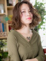 カバーヘア ブリス 上尾西口店(COVER HAIR bliss) かきあげ前髪小顔前下がりくせ毛風大人ボブh4上尾20代30代40代