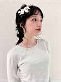 ロング美髪韓国ヘアおくれ毛前髪カット_F0582