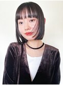 ボブミディアムショート美髪おくれ毛_ba494501