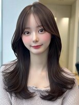 レビジュヘアー(LEVIJU HAIR)&nbsp;小顔外ハネミディアムアッシュ20代30代40代くびれミディ韓国ヘア