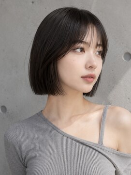 ユーフォリア 渋谷グランデ(Euphoria SHIBUYA GRANDE) タッセルボブ韓国ヘア 顔周りレイヤー グレージュカラー