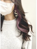 フィゼル 南堀江店(fizelle)&nbsp;【インナーカラー】イヤリングカラー☆ホワイトパープル