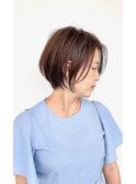 ショートボブ×ブラウン