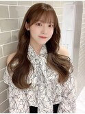 韓国前髪顔周り×チェリーブラウンフェミニン【新宿/髪質改善】