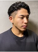 アップバング　ツイストパーマ　ツーブロック