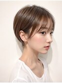 柔らかまろベージュ×ショート#髪質改善#草津#韓国#ダブルカラー
