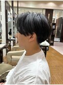 センターパートマッシュ