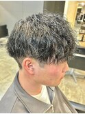 ツイストスパイラルパーマツイストパーマツーブロック刈り上げ