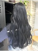 ブルーブラックダークグレーブリーチなし透明感カラーアッシュ