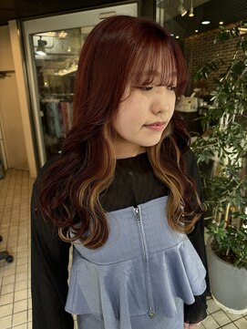 ヘアーアンドメイク ビス(HAIR&MAKE bis) チェリーレッド×ミルクティー【山崎ほのか】