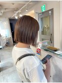 切りっぱなしボブ ミルクティベージュ ミニボブ s