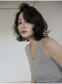 レイヤーカット ミディアム ボブ