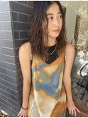 パーマダブルカラーアッシュベージュケアブリーチカラー