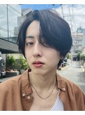大人ナチュラルセンターパートツーブロックニュアンスパーマ緩め