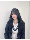 心斎橋大阪プルエクステレイヤーカット黒髪ブルーブラック