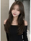透け感グレージュ×韓国レイヤ