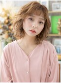 オン眉大人かわいいゆるふわ巻き小顔ボブa戸田公園20代30代40代