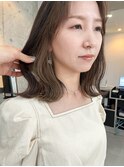 インナーカラーベージュ イヤリングカラー 波巻き 岐阜美容室