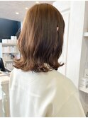 福山人気caaryことりベージュブリーチなし柔らかカラー波巻き