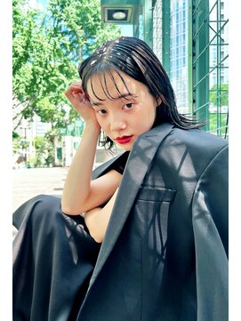 ワン バイ ジエクト(One by The Ect) 前髪シースルー×切りっぱなしボブ×外ハネ