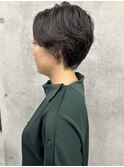 ＊大人女子くせ毛風黒髪ショートボブパーマショート30代40代2